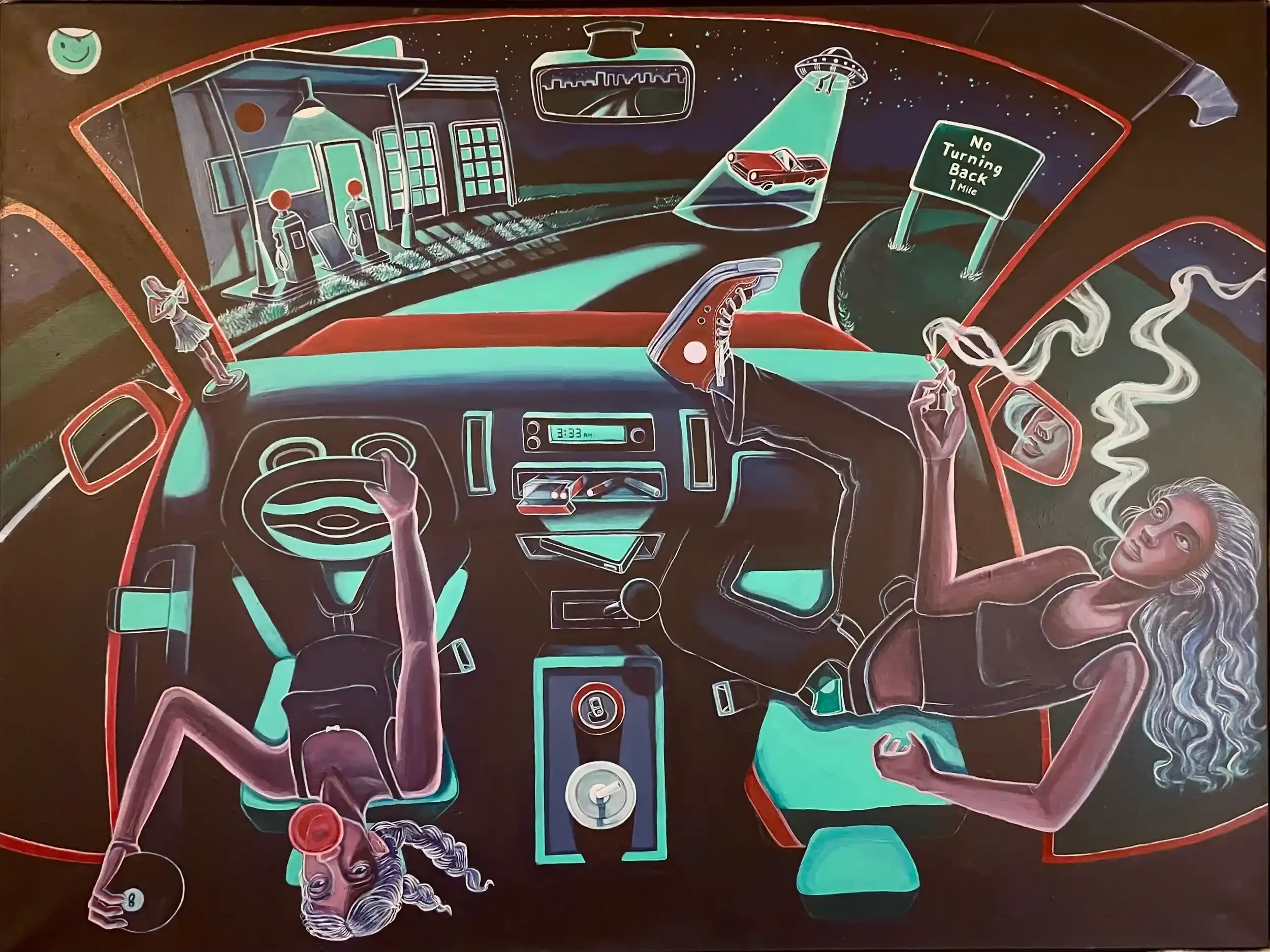 "We Should Get Abducted By Aliens" Acrylic on Canvas
