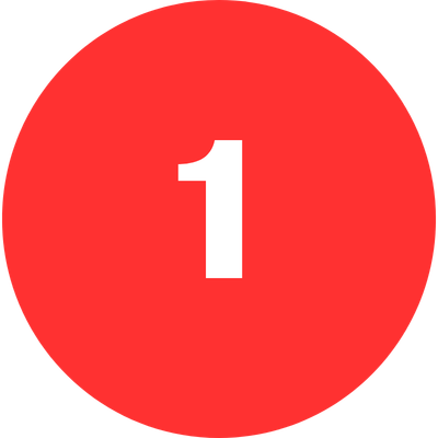 Red circle with a white number one in the center.