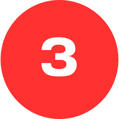 Red circle with the white number 3 in the center.