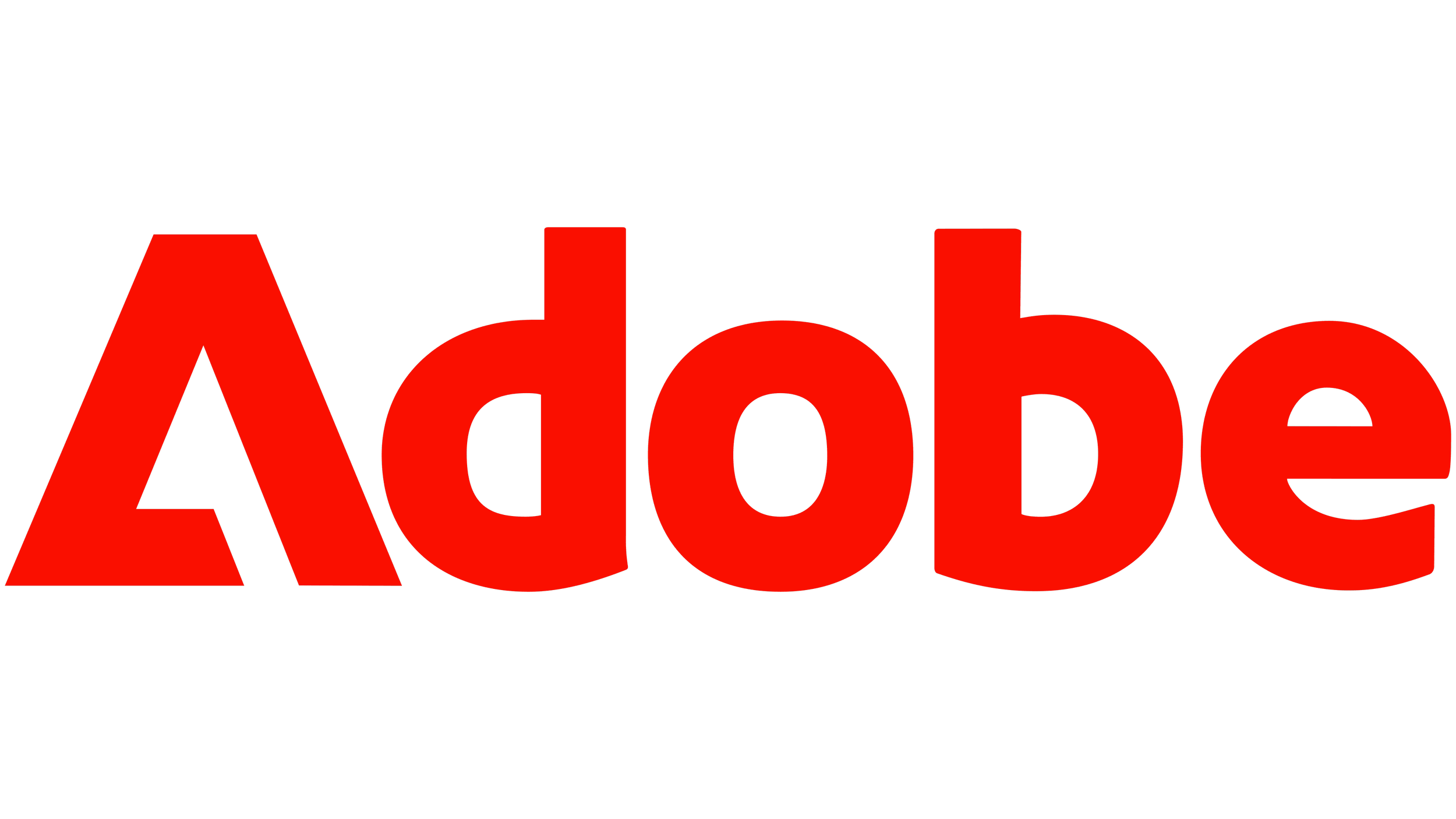 The word "Adobe" in bold red text with a black background.