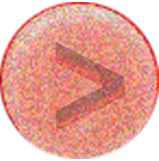 A red circular icon with a play button symbol in the center.