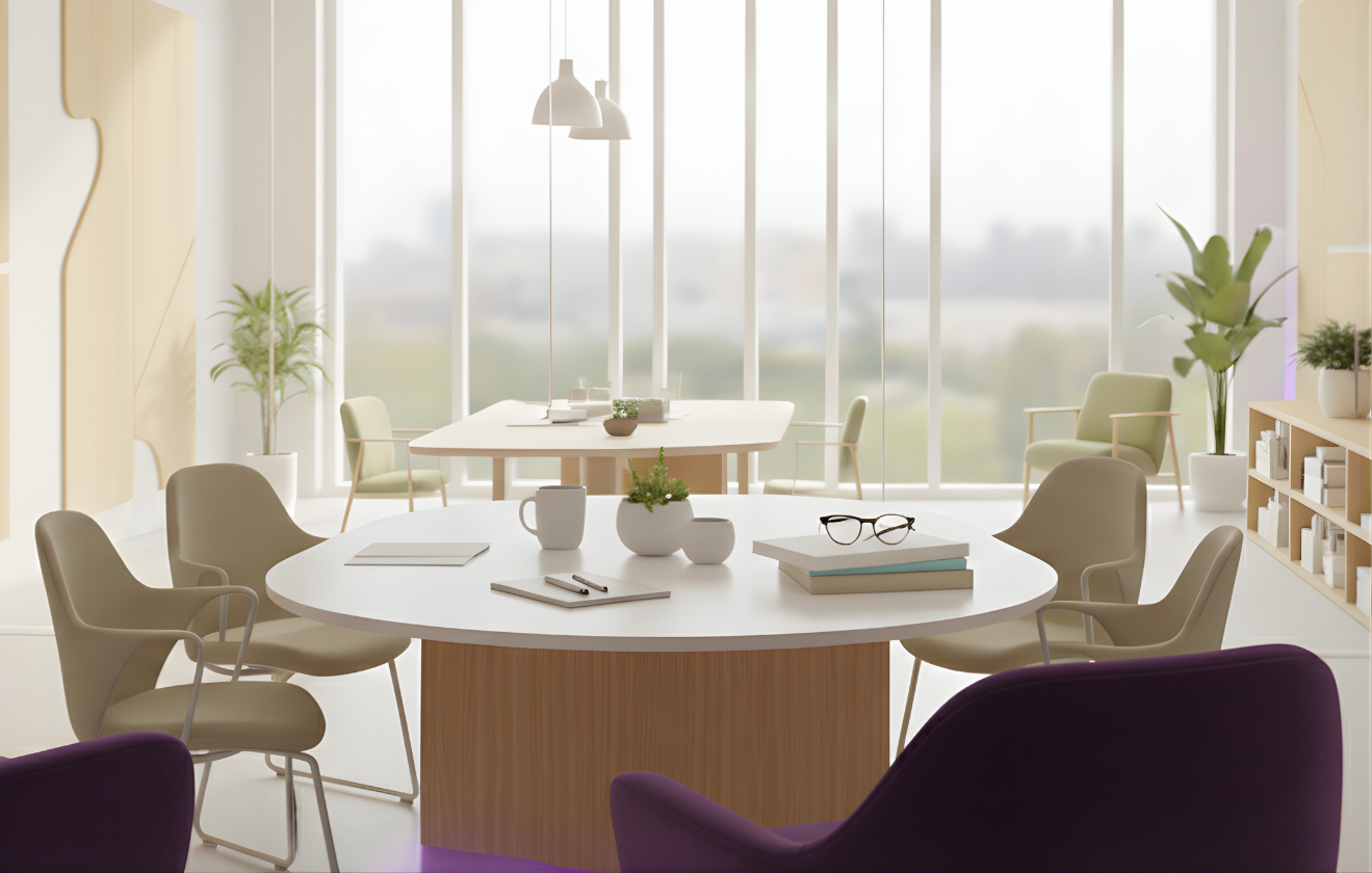 Professional commercial environment reflecting Zayron’s focus on balance, efficiency, and well-being.