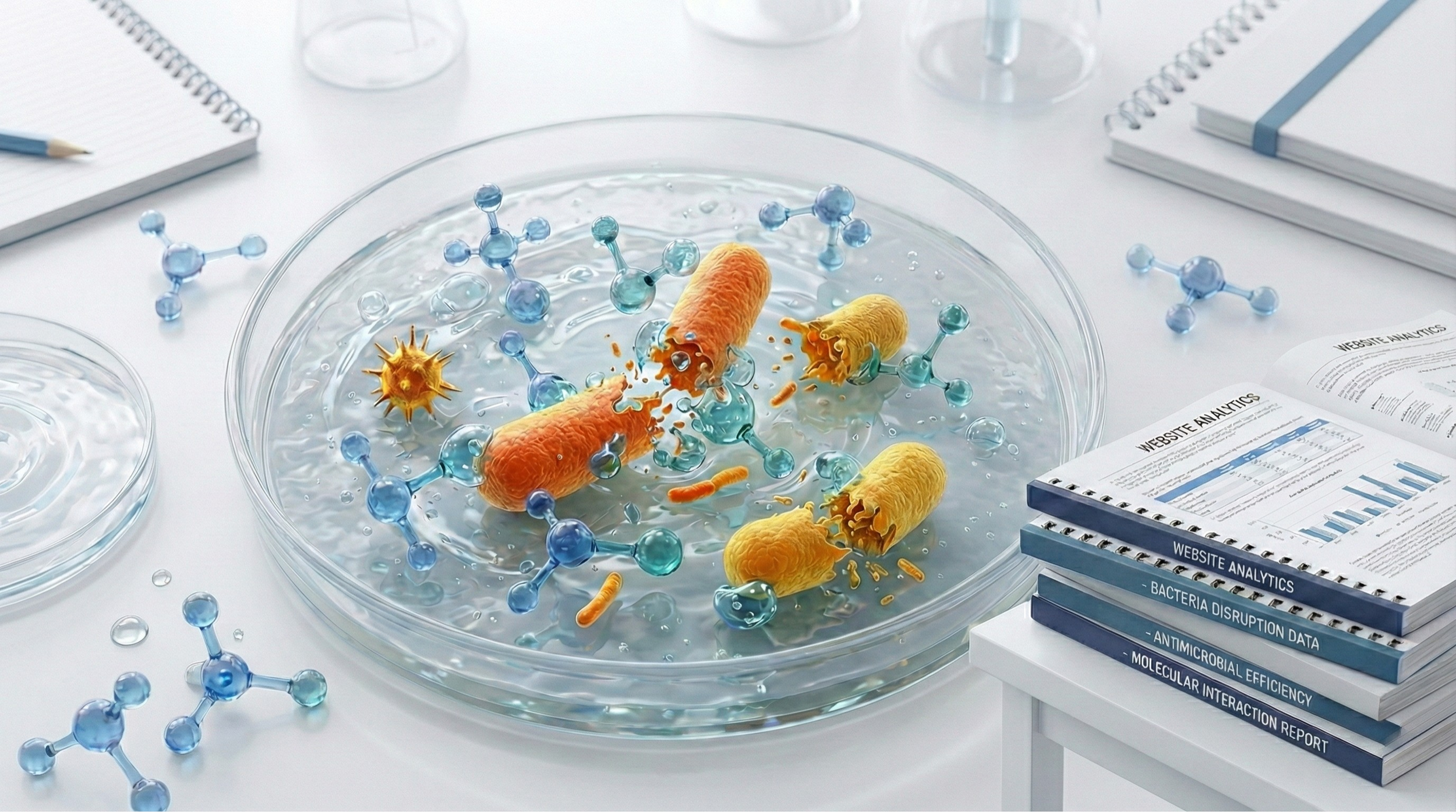 Laboratory testing setup illustrating NCCO air purification technology and molecular-level air treatment research