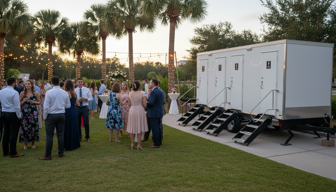 Mobile Restroom Trailer at Wedding or Special Event at Jacksonville Florida