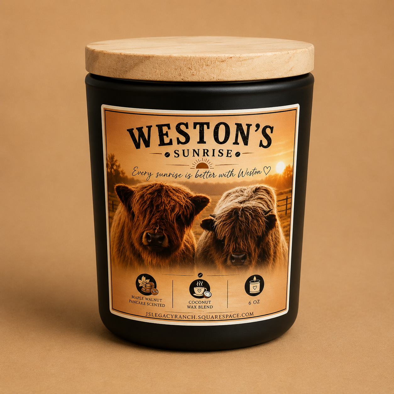Weston's Sunrise Candle (Maple Walnut Pancake Scent)