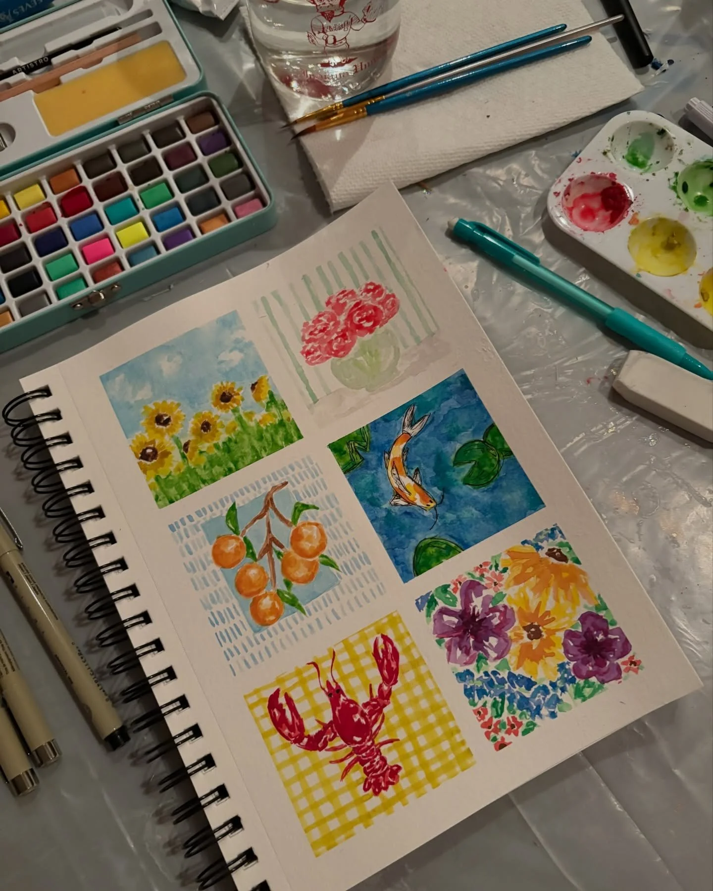 Page of tiny paintings, these were so fun!🤗

#watercolor #doodle #sketchbook #doodlesofinstagram