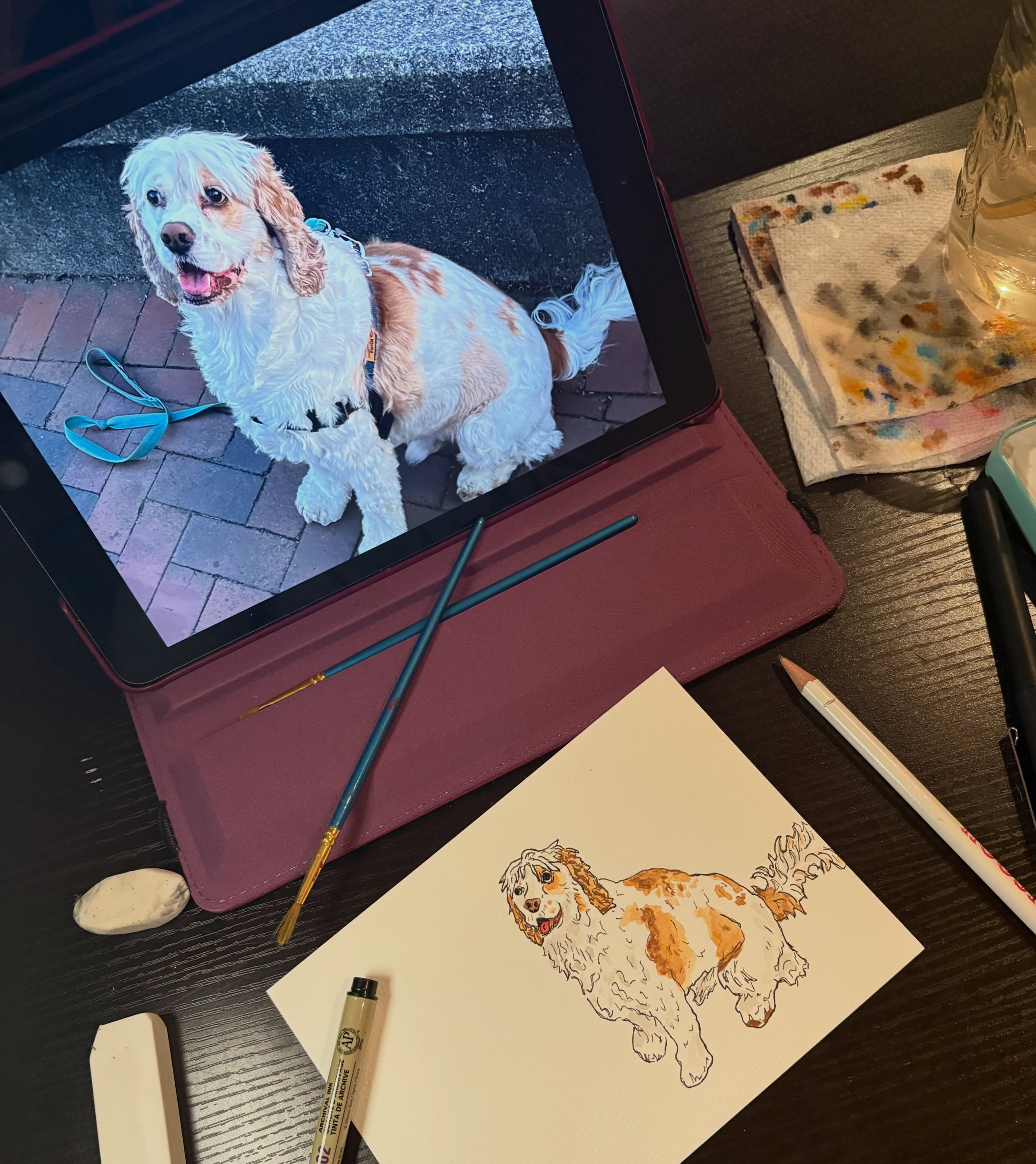 New pet portrait in the works!! 🐶🐱

Commissions are now live on my website -order via link in bio!

#portraitpainting #petportrait #watercolor #watercolorillustration #petwatercolor