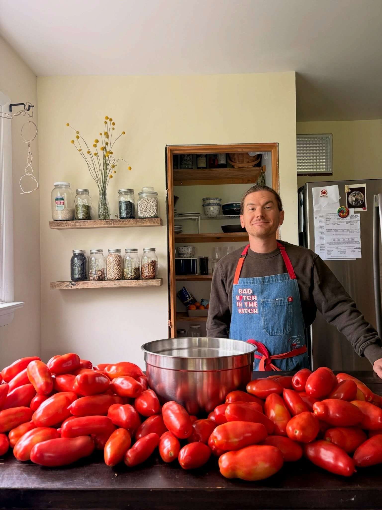 What does one do with this many tomatoes? You preserve.