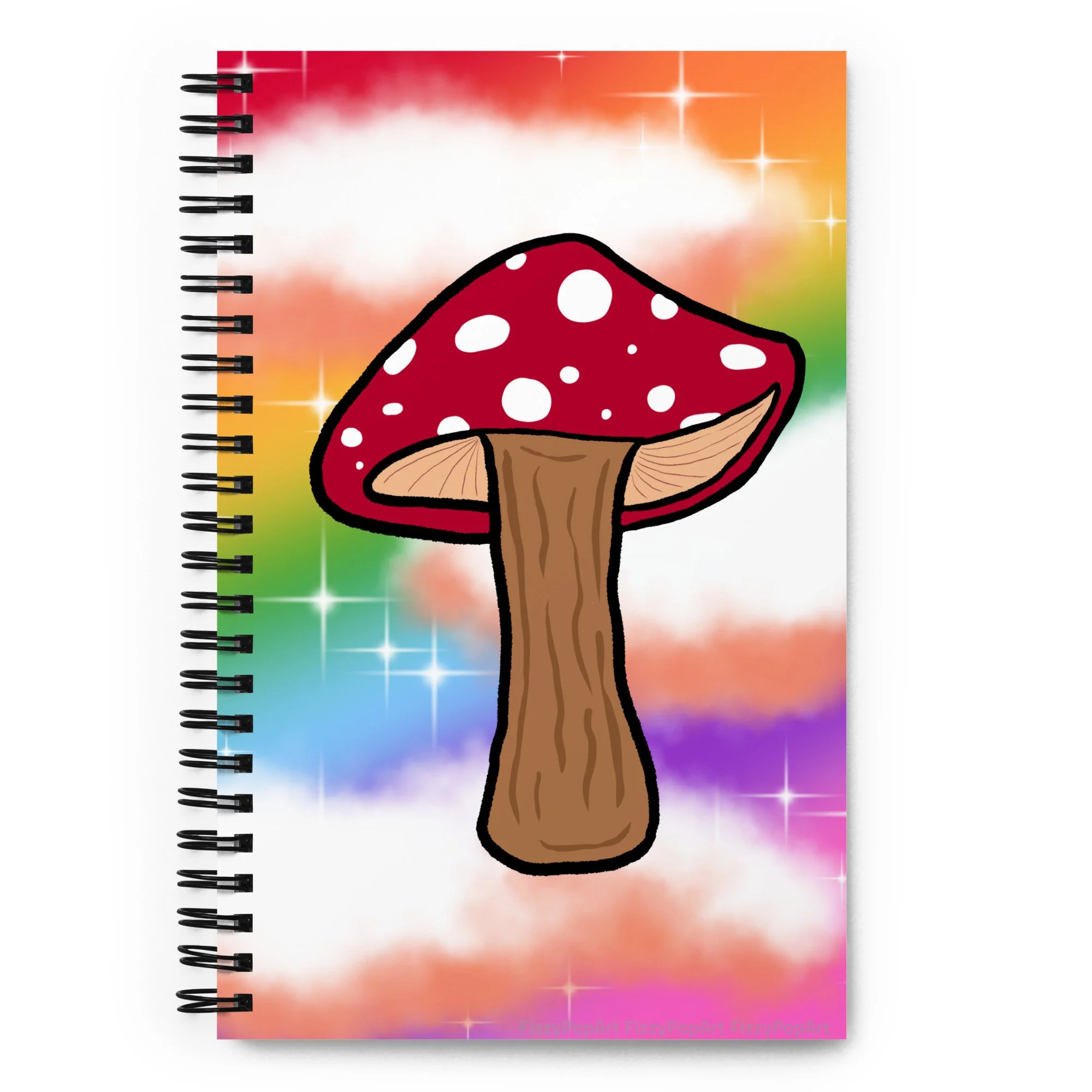 Rainbow Mushroom Spiral Notebook