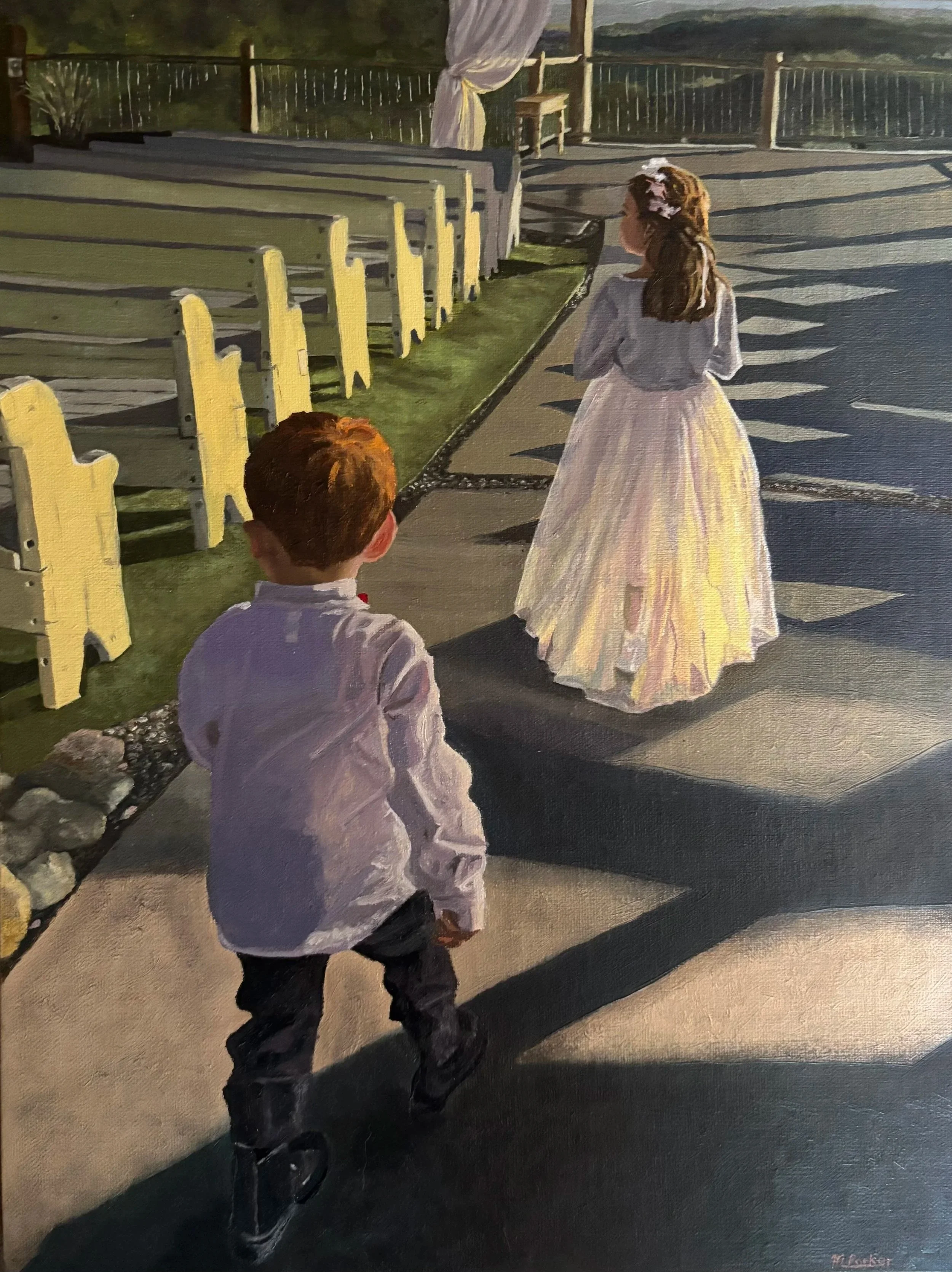 'Up the Isle-Ring bearer and Flower girl', 2025, Oil on linen - 8" x 10".  Private Collection.