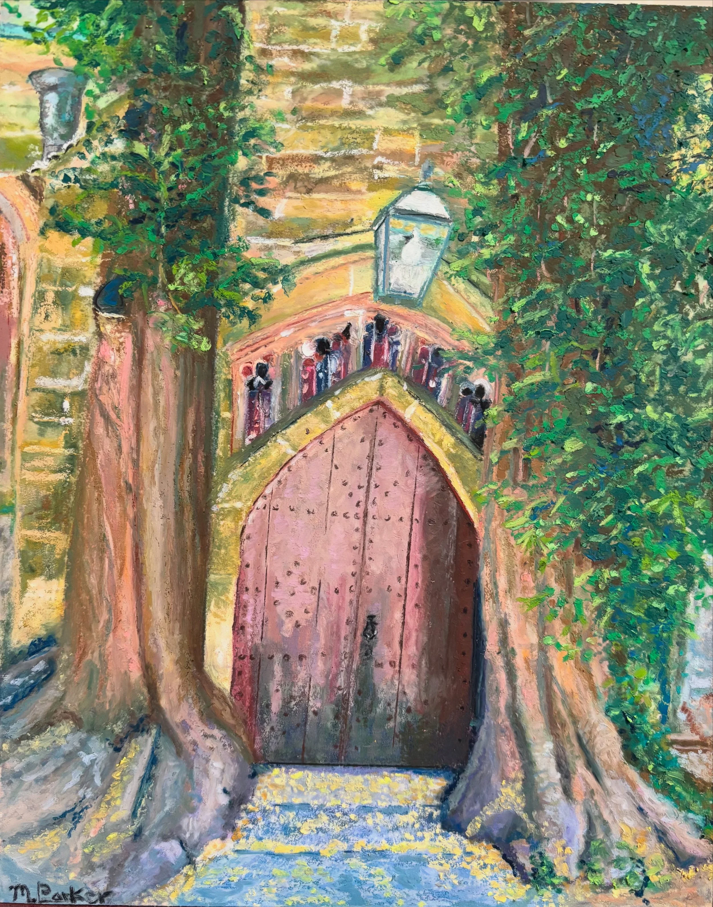 'Trees of Durin', 2025, Oil Pastel - 9" x 12".  Private Collection.