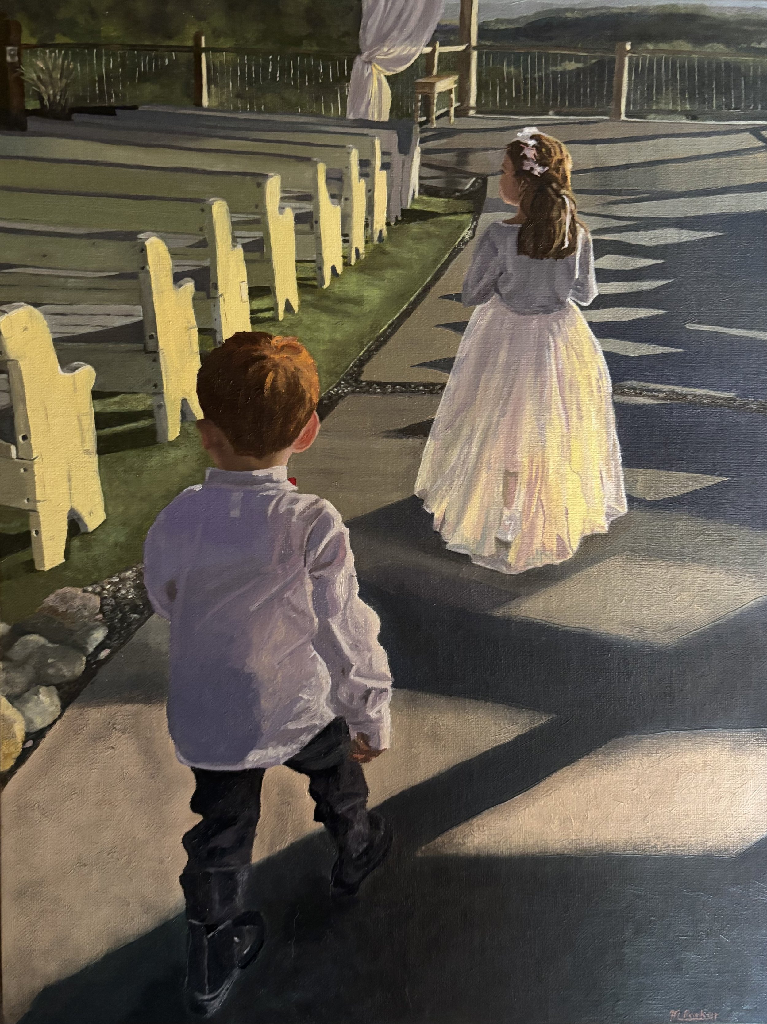 'Up the Isle-Ring bearer and Flower girl', 2025, Oil on linen - 8" x 10".  Private Collection.
