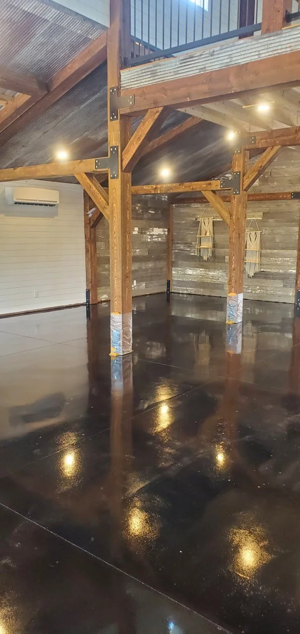 Stained interior floor