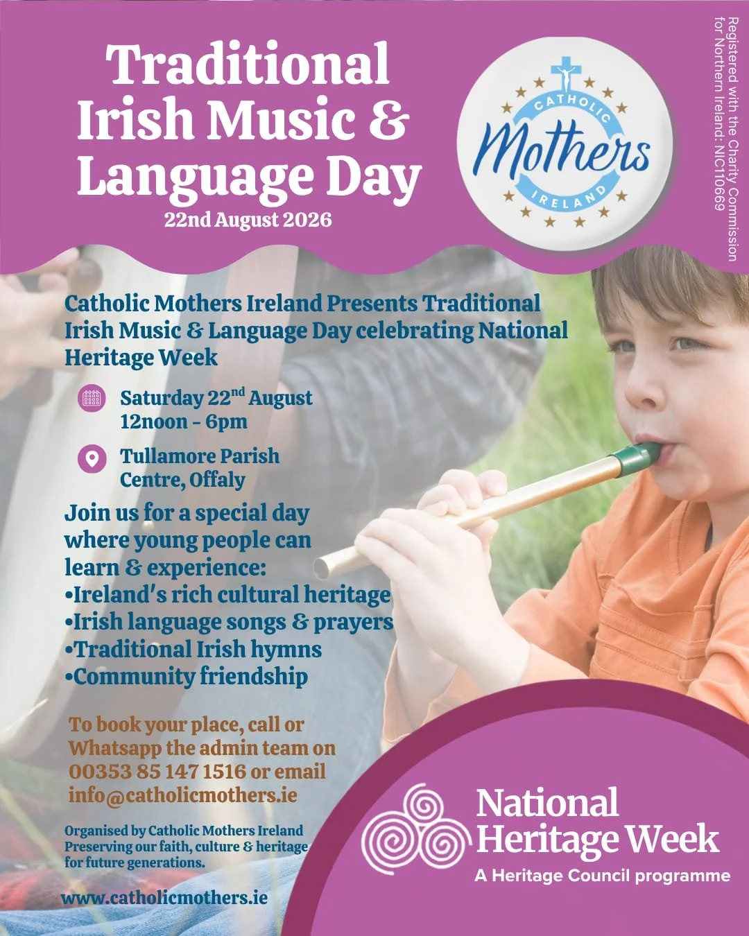 Traditional Irish Music & Language Day Celebrating National Heritage Week