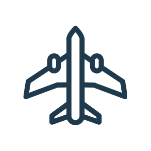An icon of an airplane.