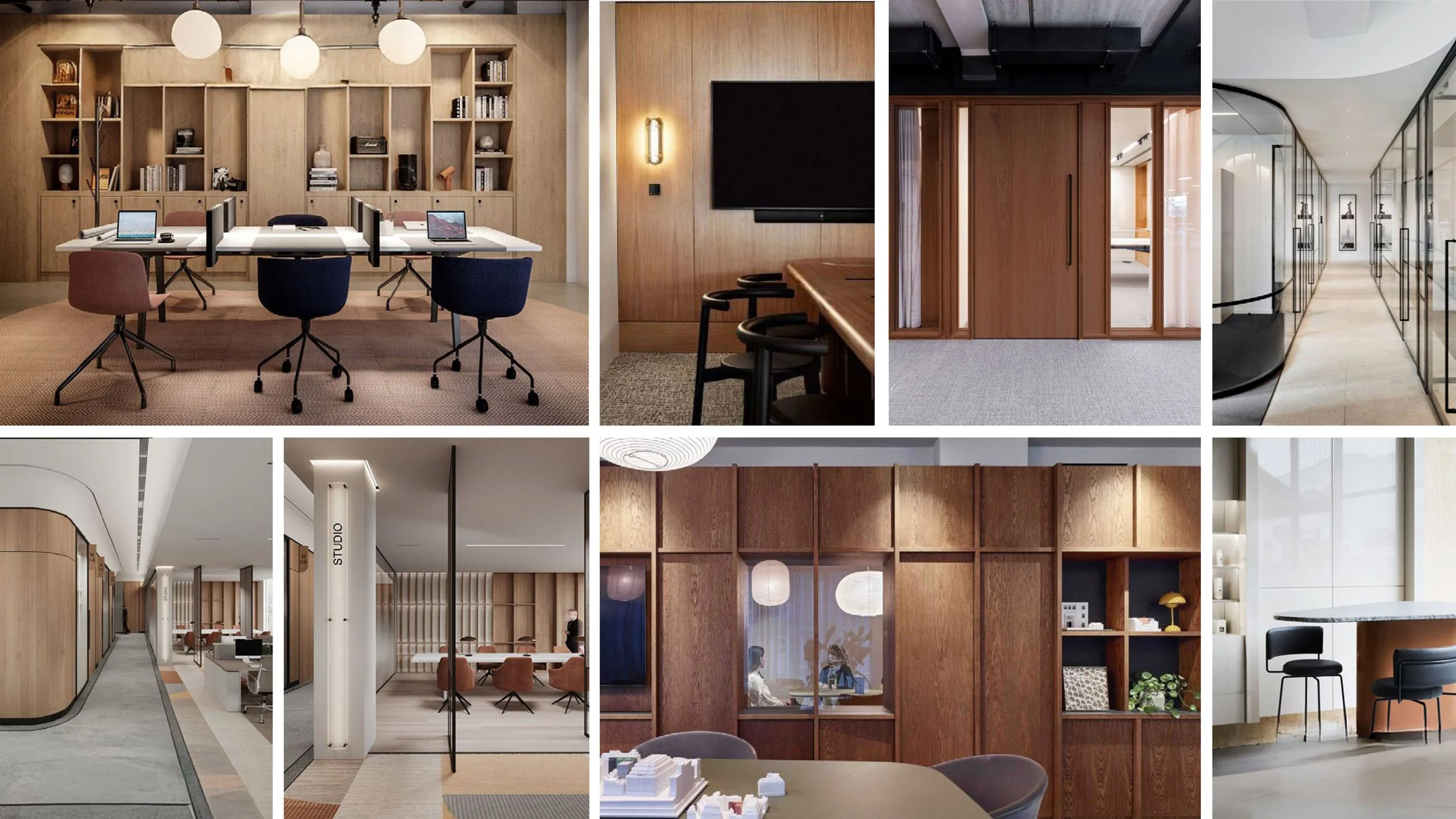 Das Moodboard zeigt, wie moderne Büroflächen im Rapp Haus Wil wirken können – hochwertig, stimmig und zeitgemäss.