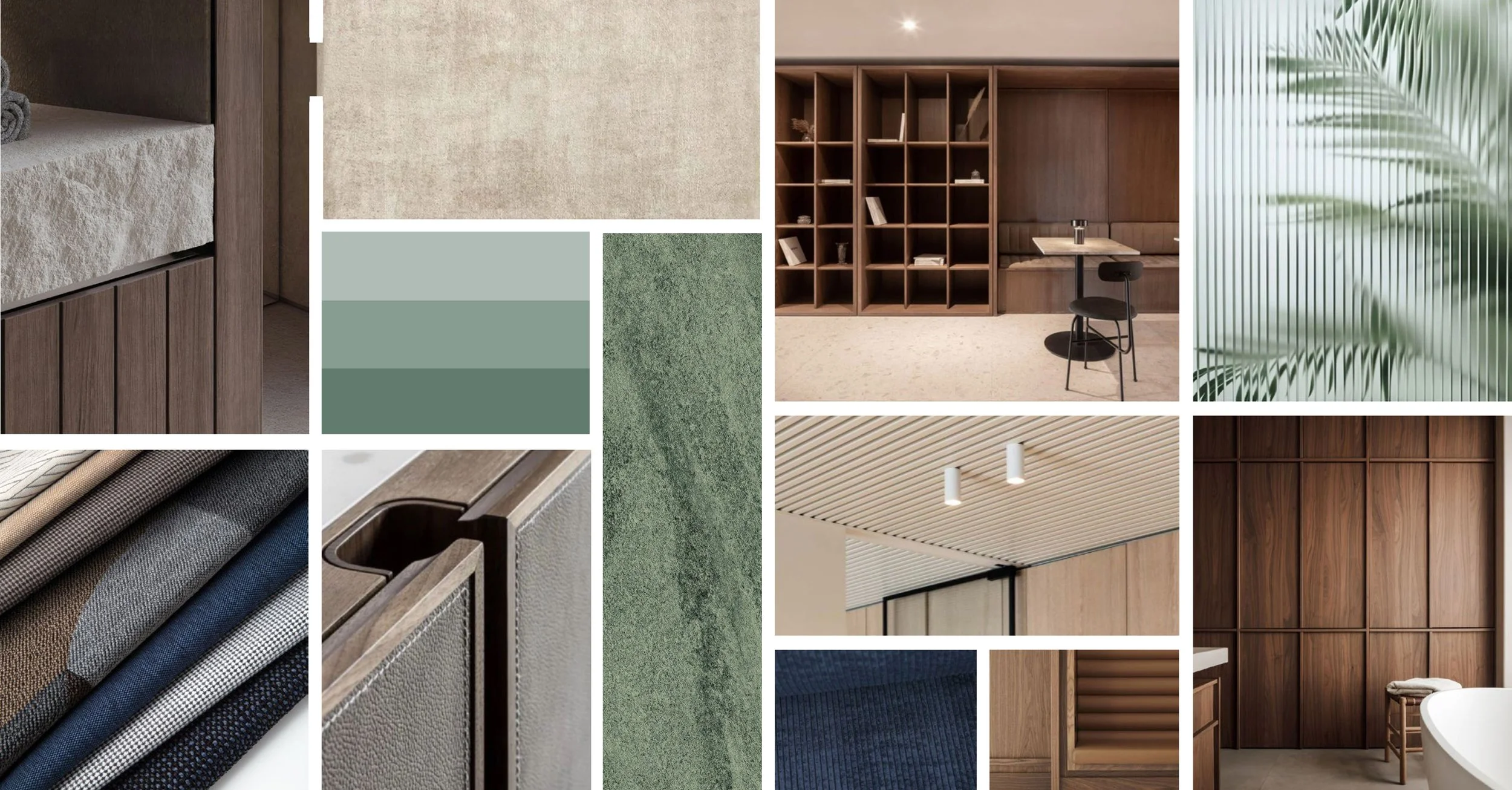 Das Moodboard zeigt, wie moderne Büroflächen im Rapp Haus Wil wirken können – hochwertig, stimmig und zeitgemäss.