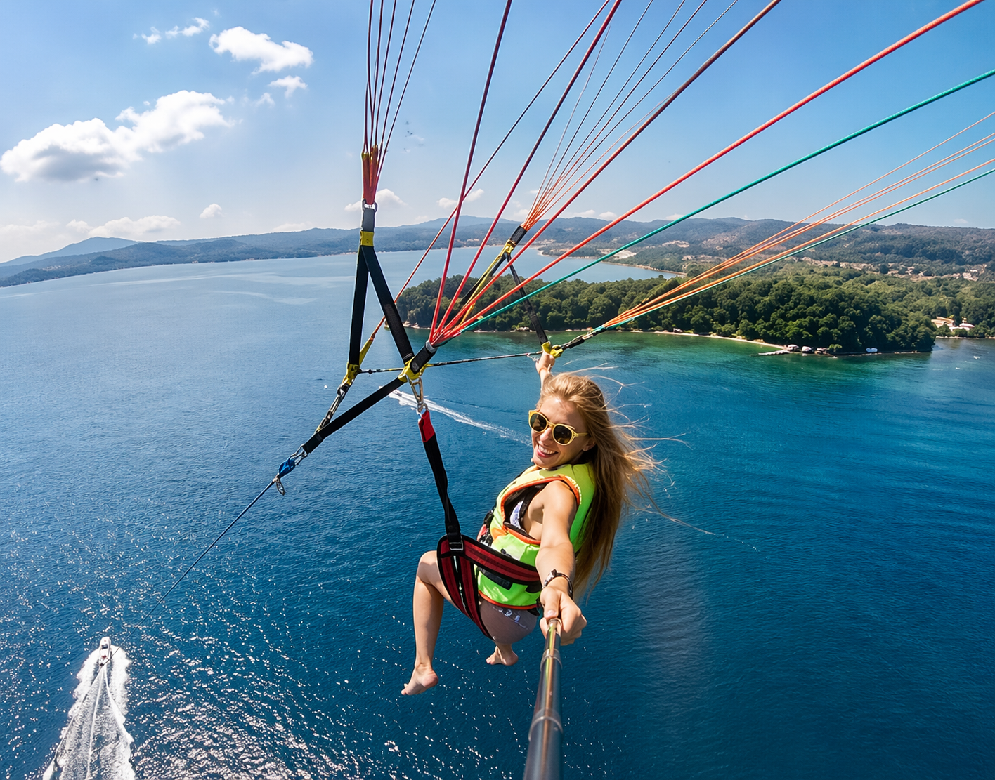 Corfu Parasailing Adventure from Dassia: Fly Above the Ionian Sea