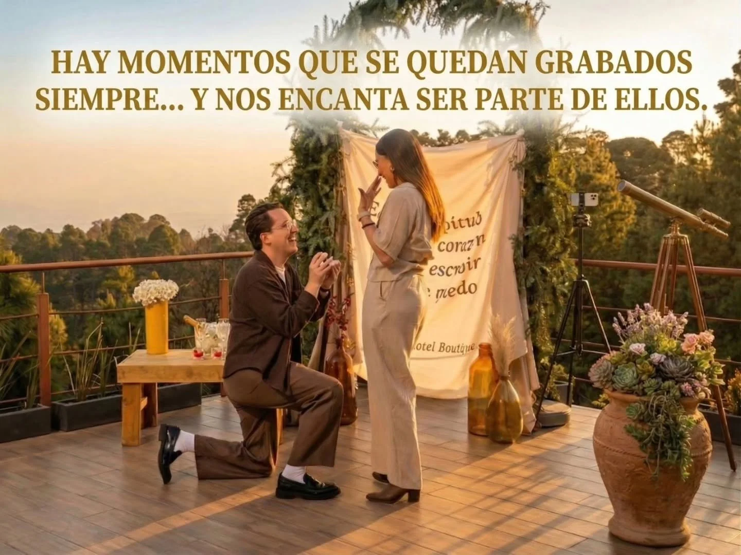 Hay momentos que se quedan grabados para siempre... y nos encanta ser parte de ellos. ❤️

Sabemos que los nervios est&aacute;n a flor de piel antes de una propuesta. Por eso, en Otam nos encargamos de que el entorno, la m&uacute;sica y la atm&oacute;