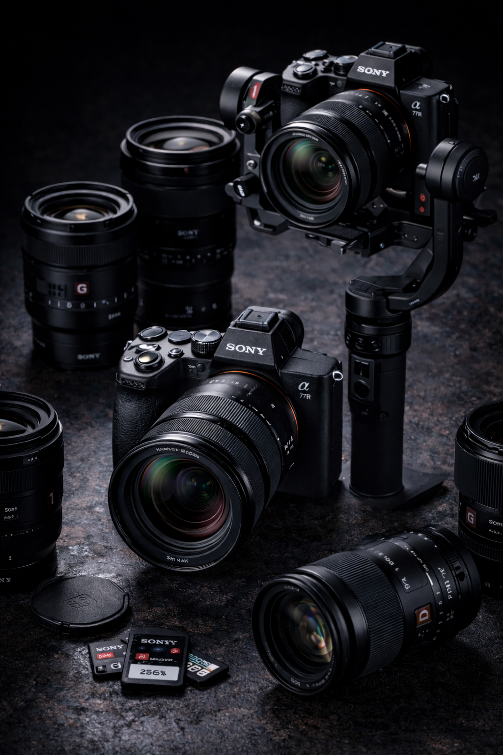 Sony mirrorless camera and gimbal setup used by PFS Creative for cinematic wedding and event photography in Calgary, Alberta.