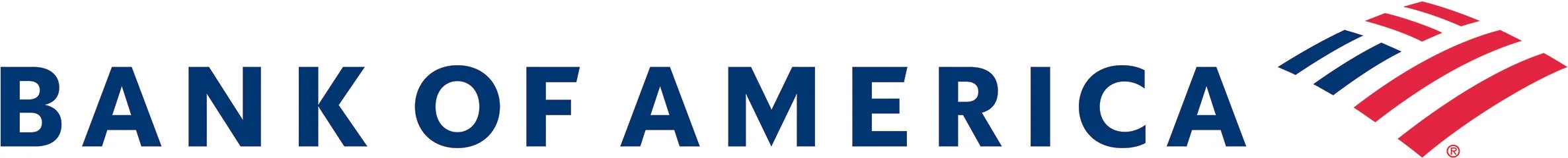 Blue and red Bank of America horizontal logo
