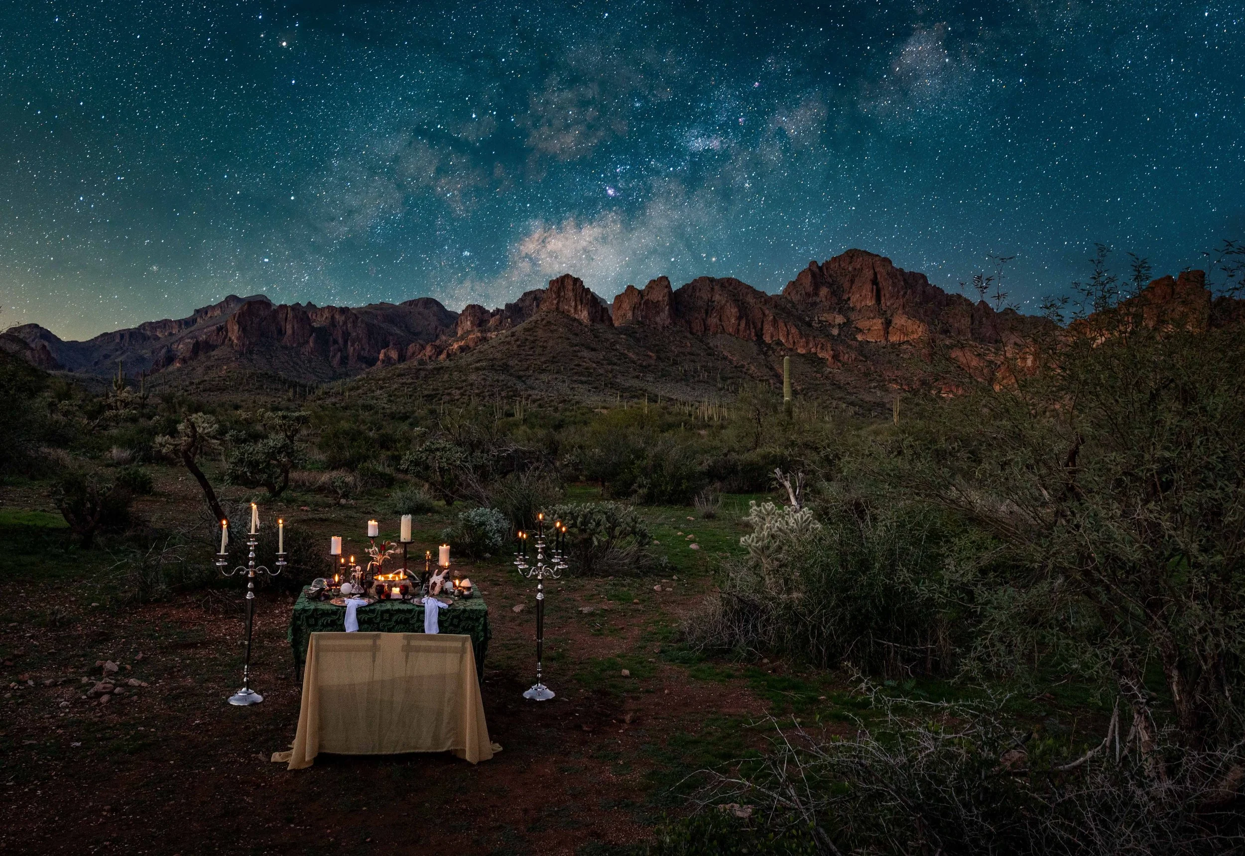 Starlit intimate dinner
