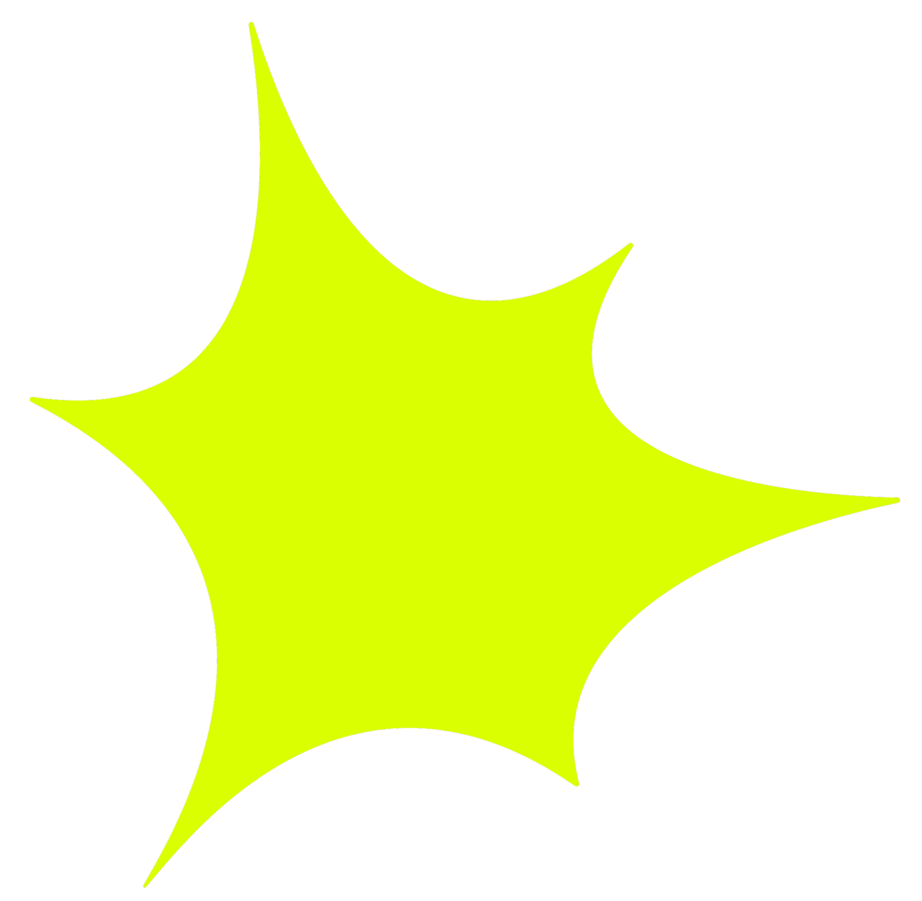 Ein leuchtend gelber, flauschiger Stern mit schwarzen Hintergrund.