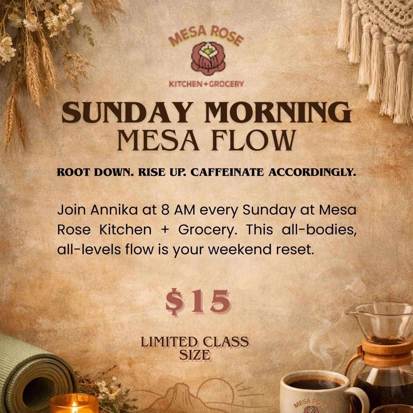 Join me for this goodness weekly, Sunday mornings @mesarosefarms . Book in advance to save your spot, space is limited.  All bodies and levels welcome!