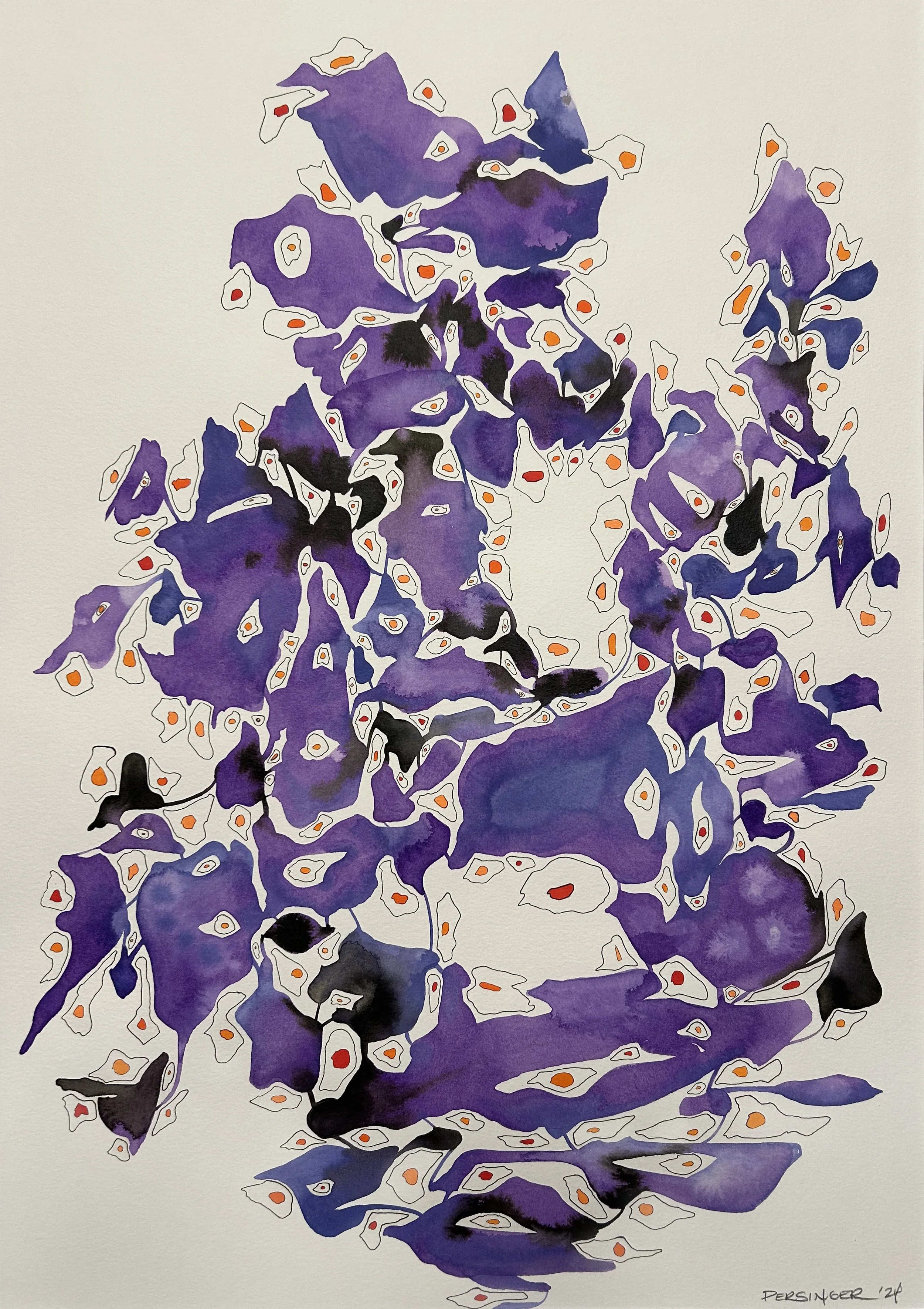 Spellbinder | 22 x 16 | Acrylic, ink and alcohol marker on watercolor paper. \\

Contact for pricing
