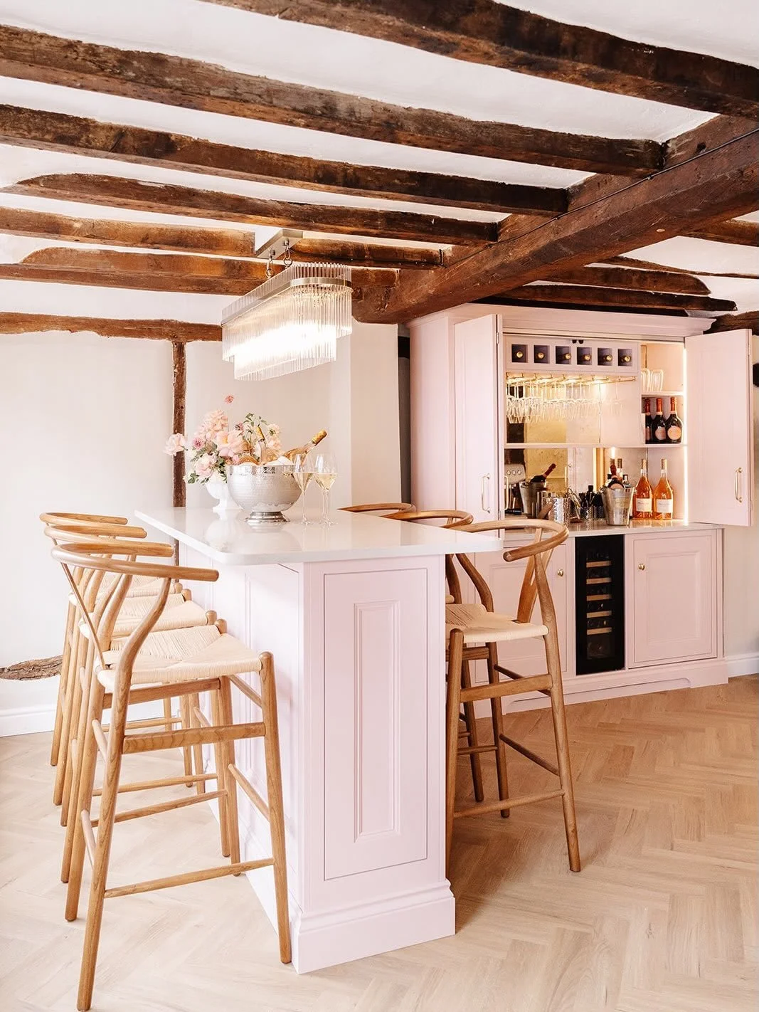 The prettiest bar we ever did see 💕
We had the privilege of working with @whitelaceandbutterflies to help create their gorgeous new Lounge. The dreamiest space for brides to be! 👰🏼&zwj;♀️

The pink is the lovely &ldquo;Rose Lace&rdquo; by @benjami
