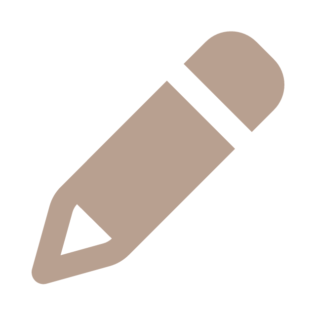 Icon of a pencil with a beige body and black eraser tip on a black background.