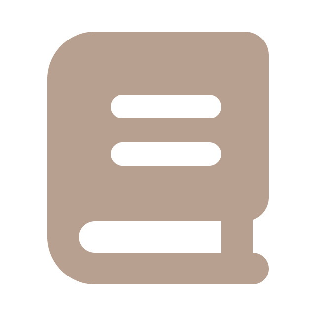 A simplified graphic of a hand with three fingers holding a smartphone. The screen displays three horizontal black lines, representing text.