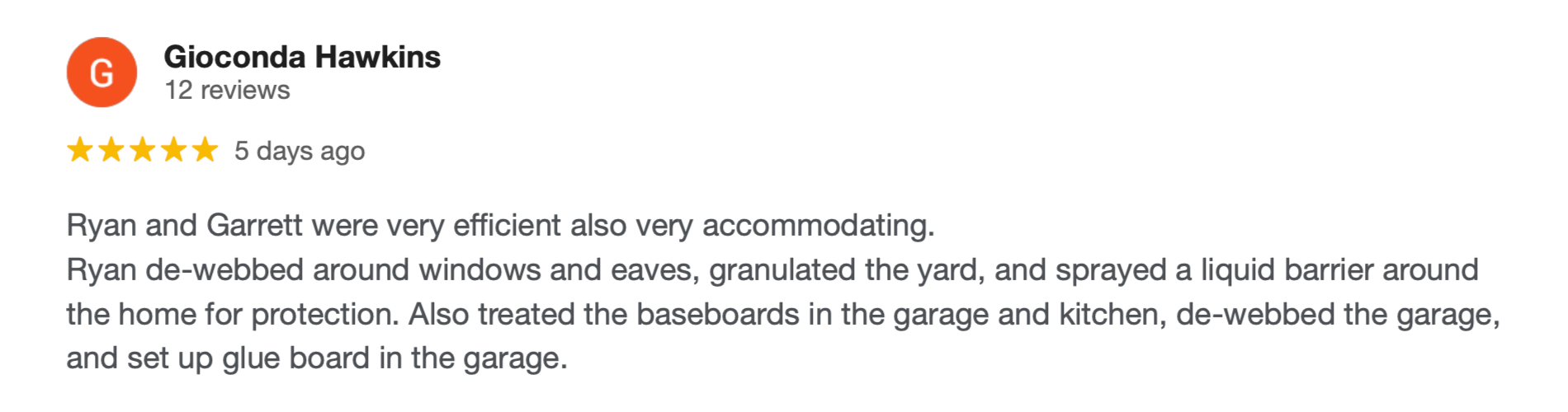 Greenlogic Pest Control Google Review 5.png