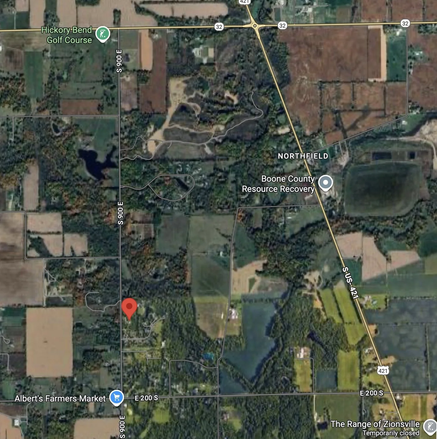 a map showing the convenient location of self-rescue survival swim lessons in Zionsville, Indiana.  ISR program. Infant swimming resource