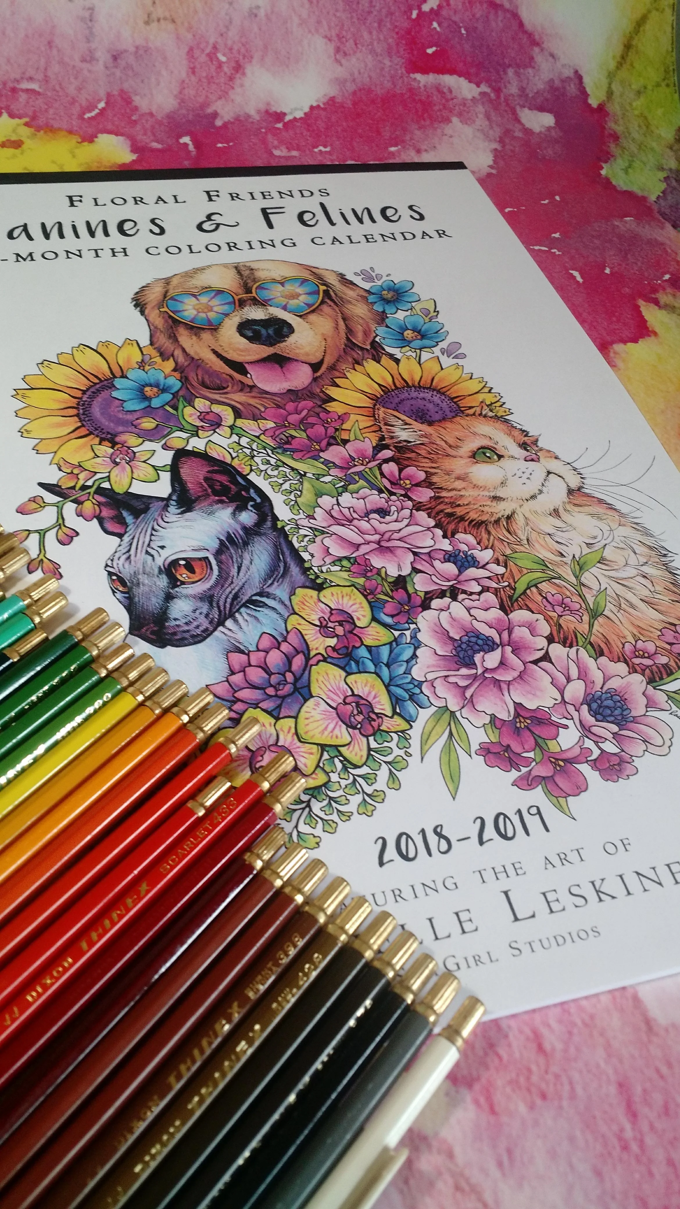 Canines & Felines - Pet Portrait Coloring Book Cover