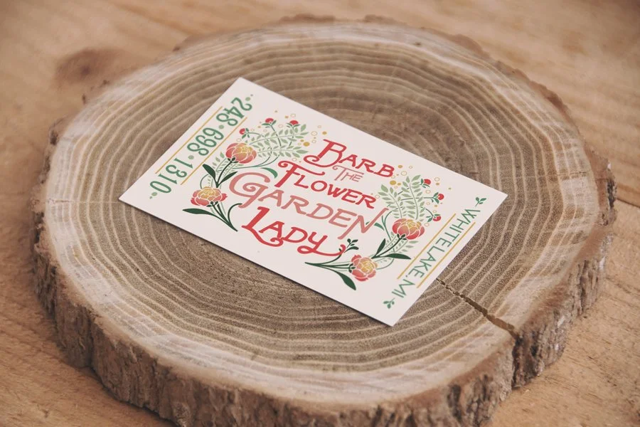 "Barb the Flower Garden Lady" - Business Card & Logo Design