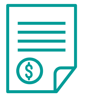 Icon of a financial document or bill with a dollar sign symbol.