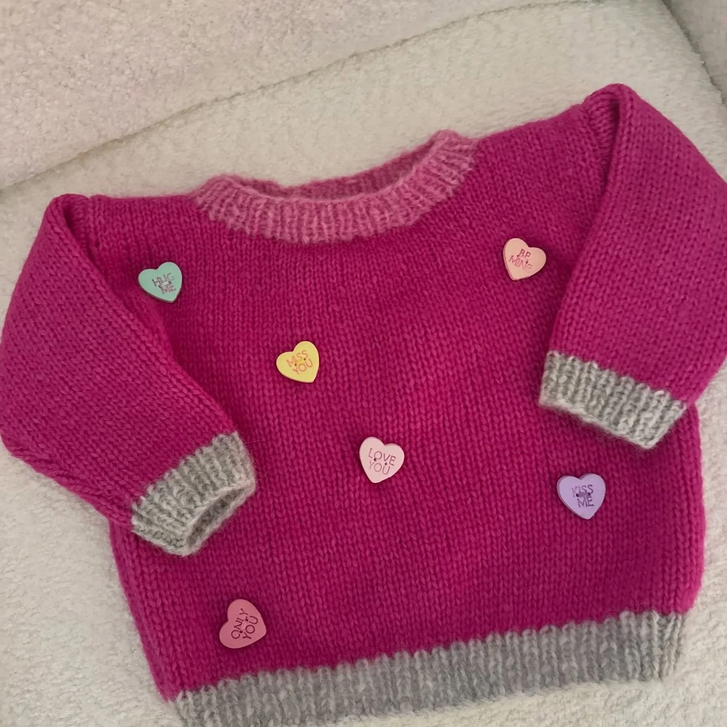 🩷💕🩷💕 Last chance to get yours before Valentine&rsquo;s Day! DM now for info. #valentinesday #kidsclothing #handknit