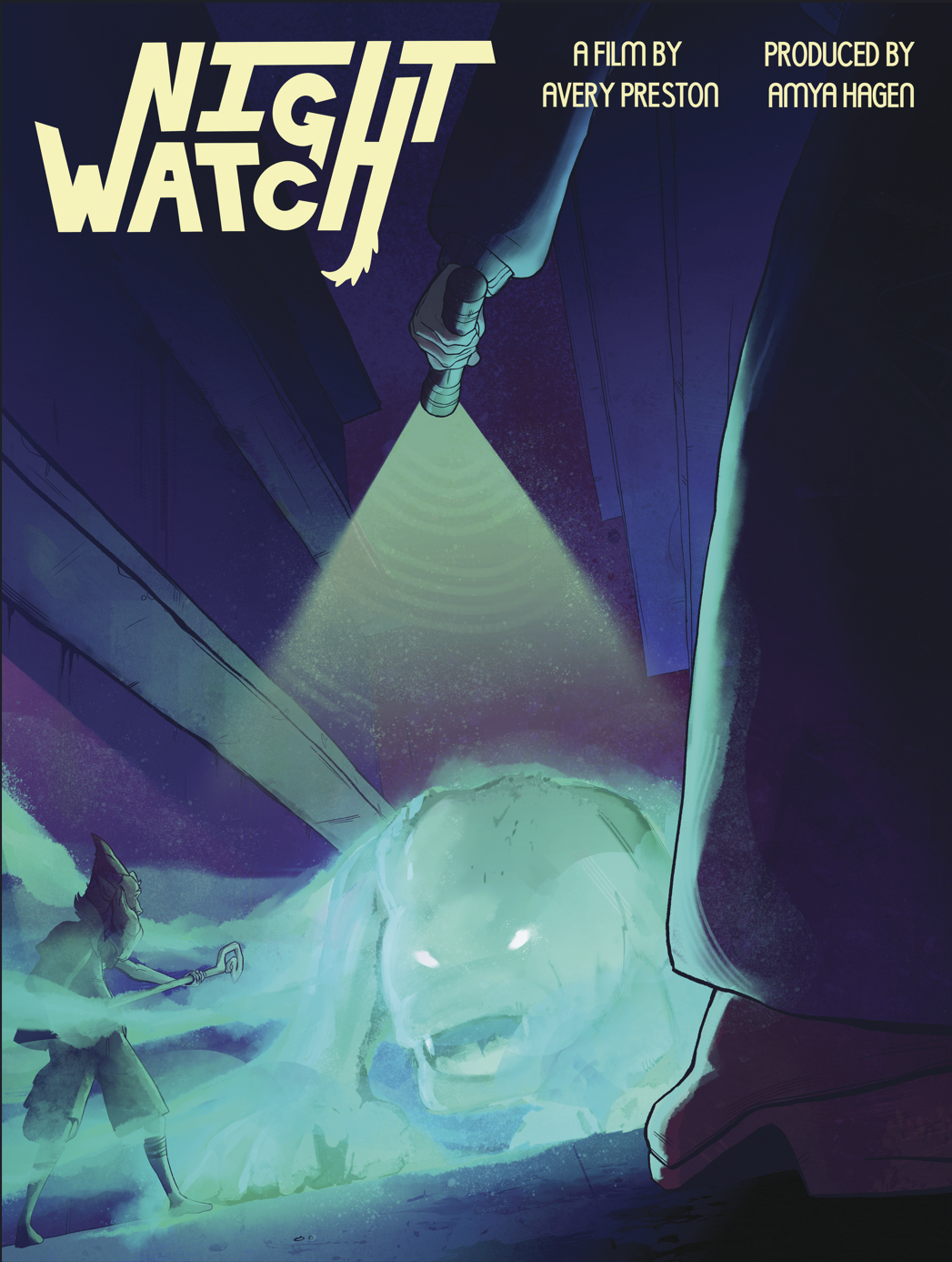 Night Watch: Created animation for the film in Maya. Assisted with rigging props. 
