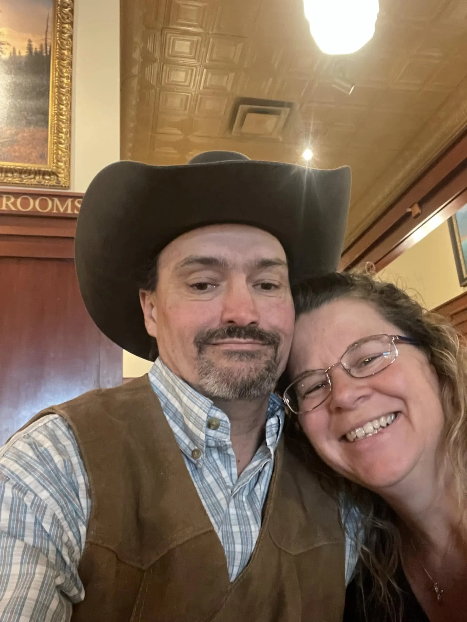 Rodney , the maker behind Fired Grain Creations, smiling with his wife Amy.