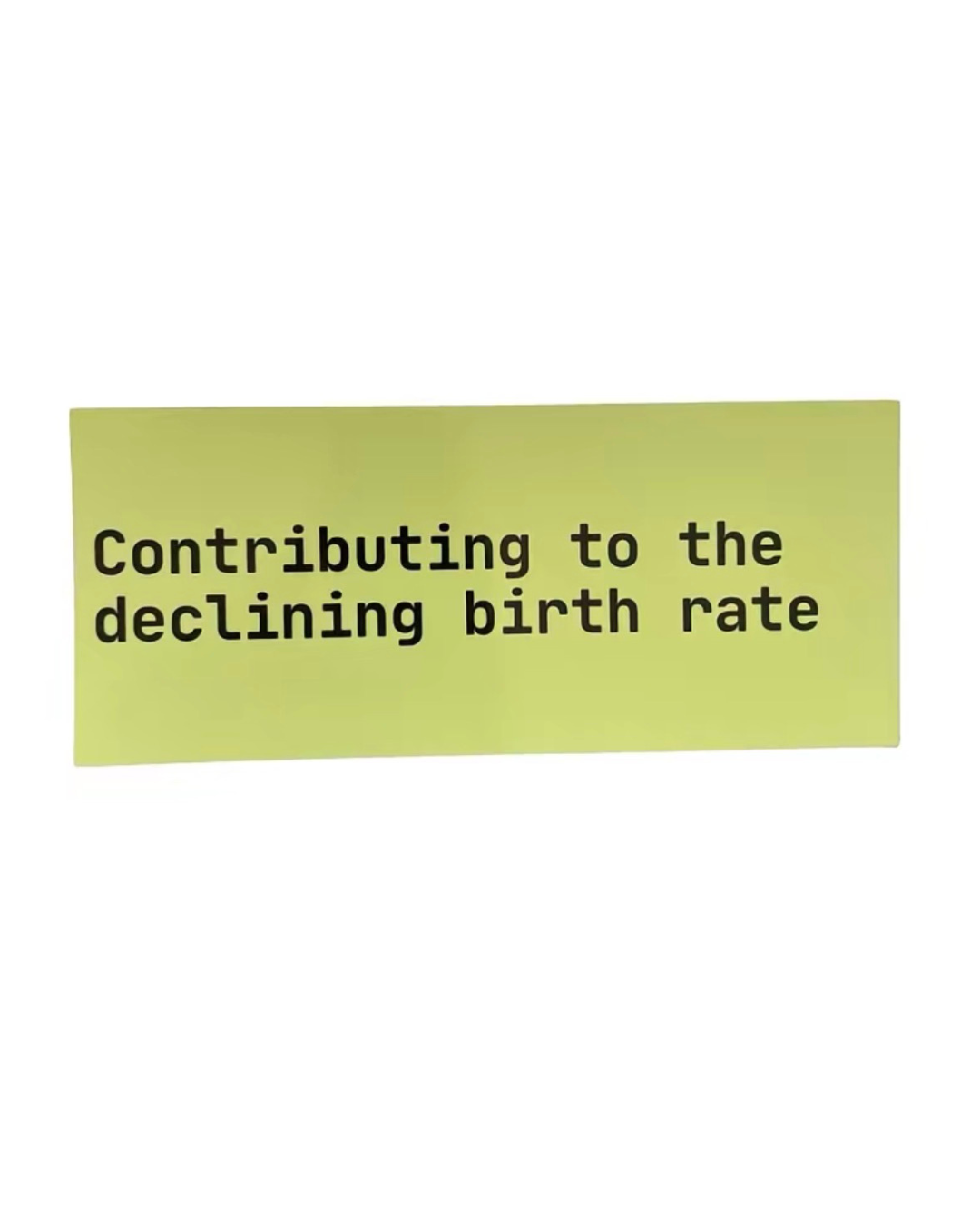 "DECLINING BIRTH RATE" BUMPER MAGNET
