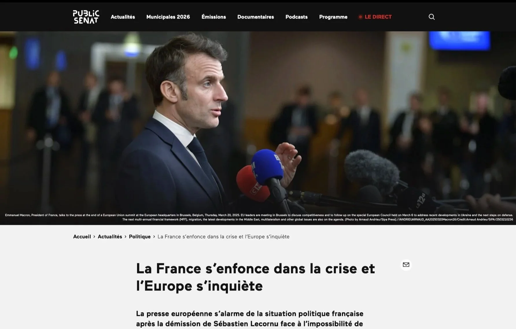 Public Sénat, October 7, 2025