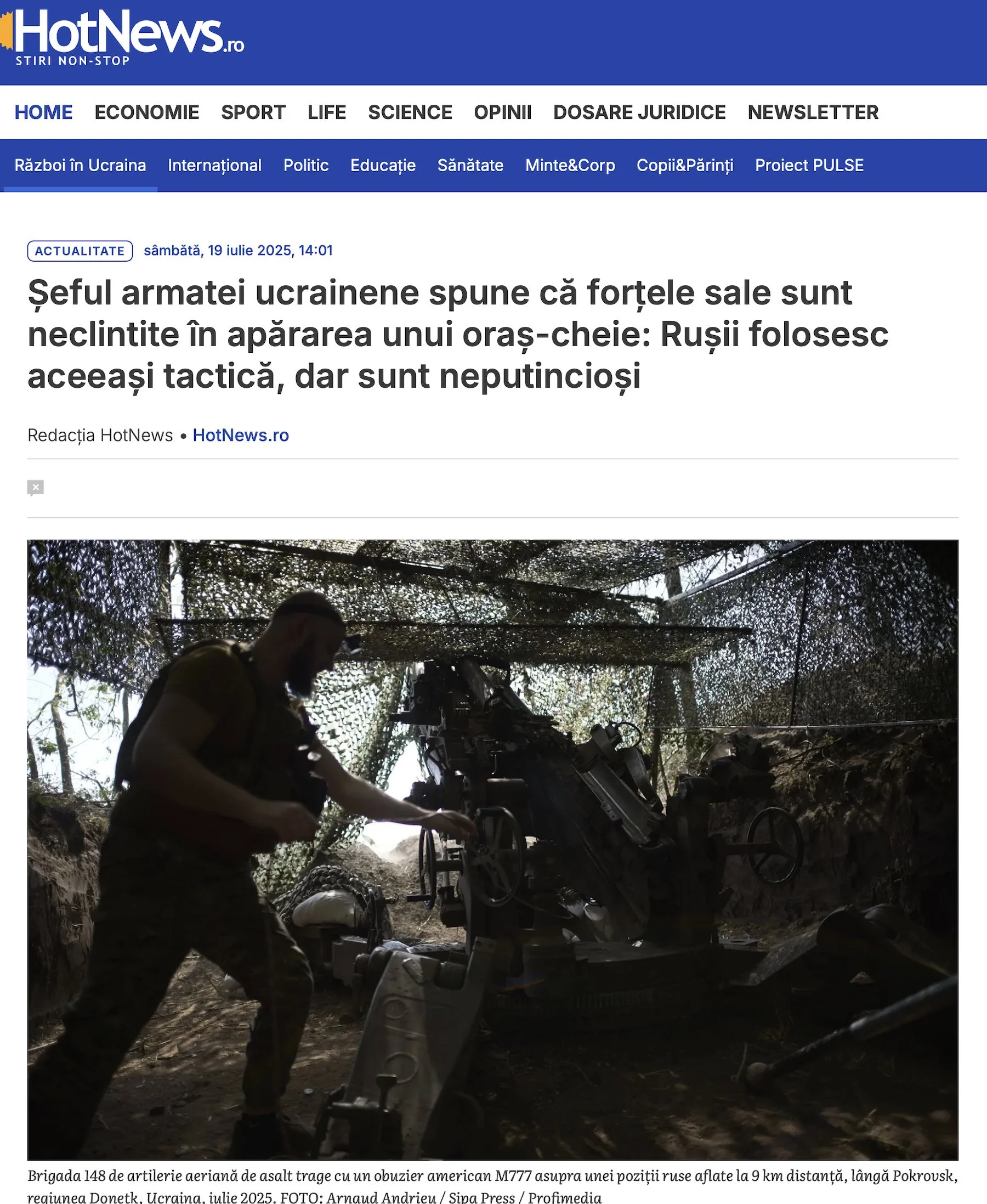 Hot News (Romania), July 19, 2025