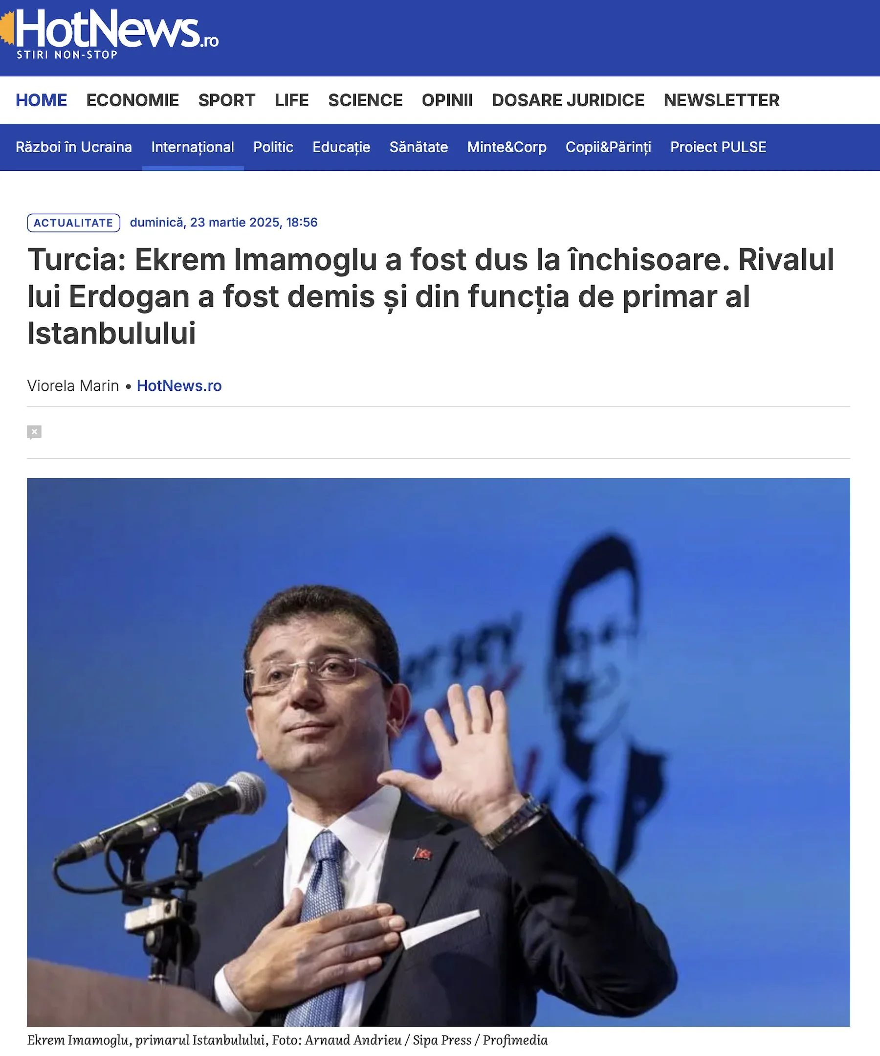 Hot News (Romania), March 23, 2025