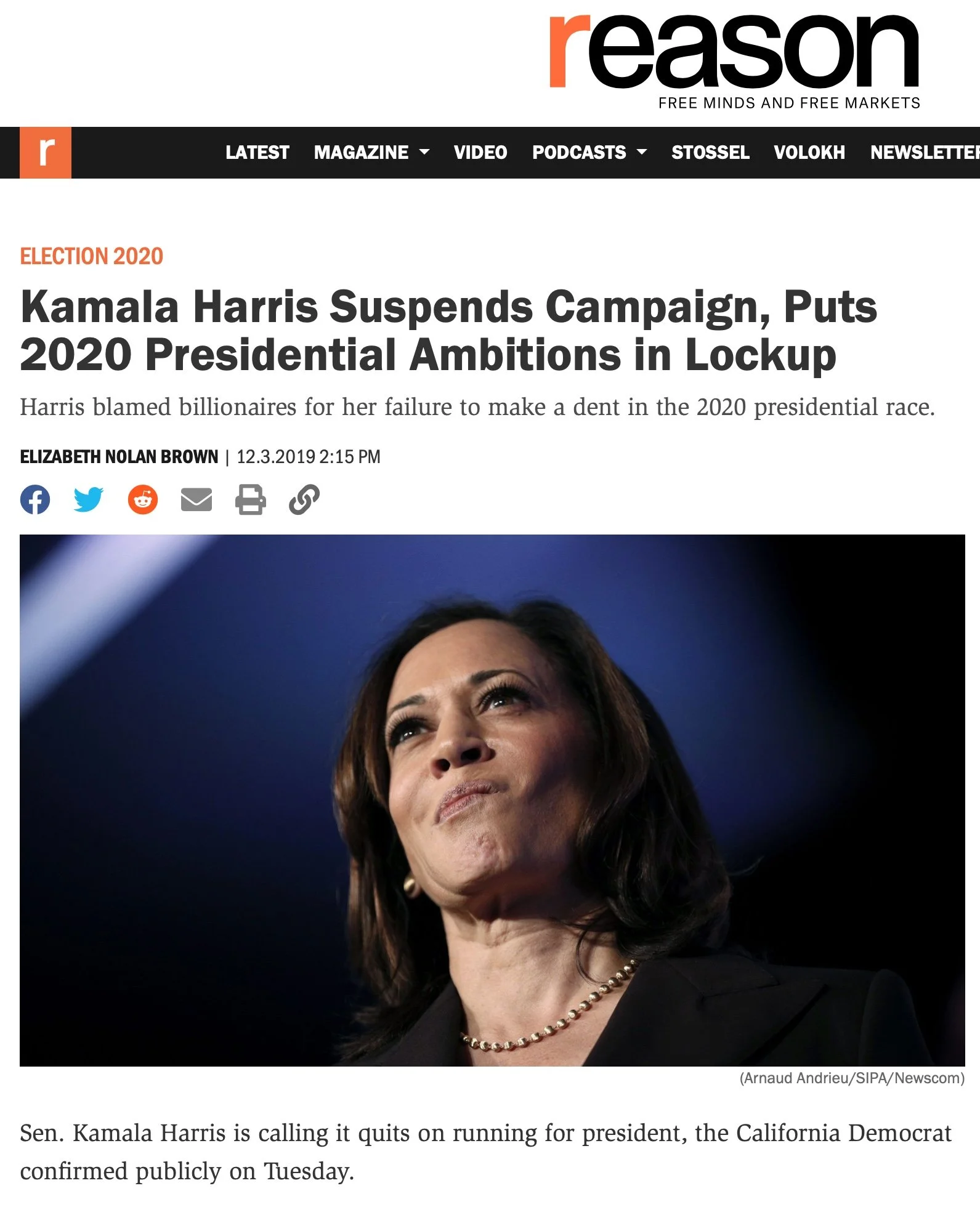 Reason, December 3, 2019