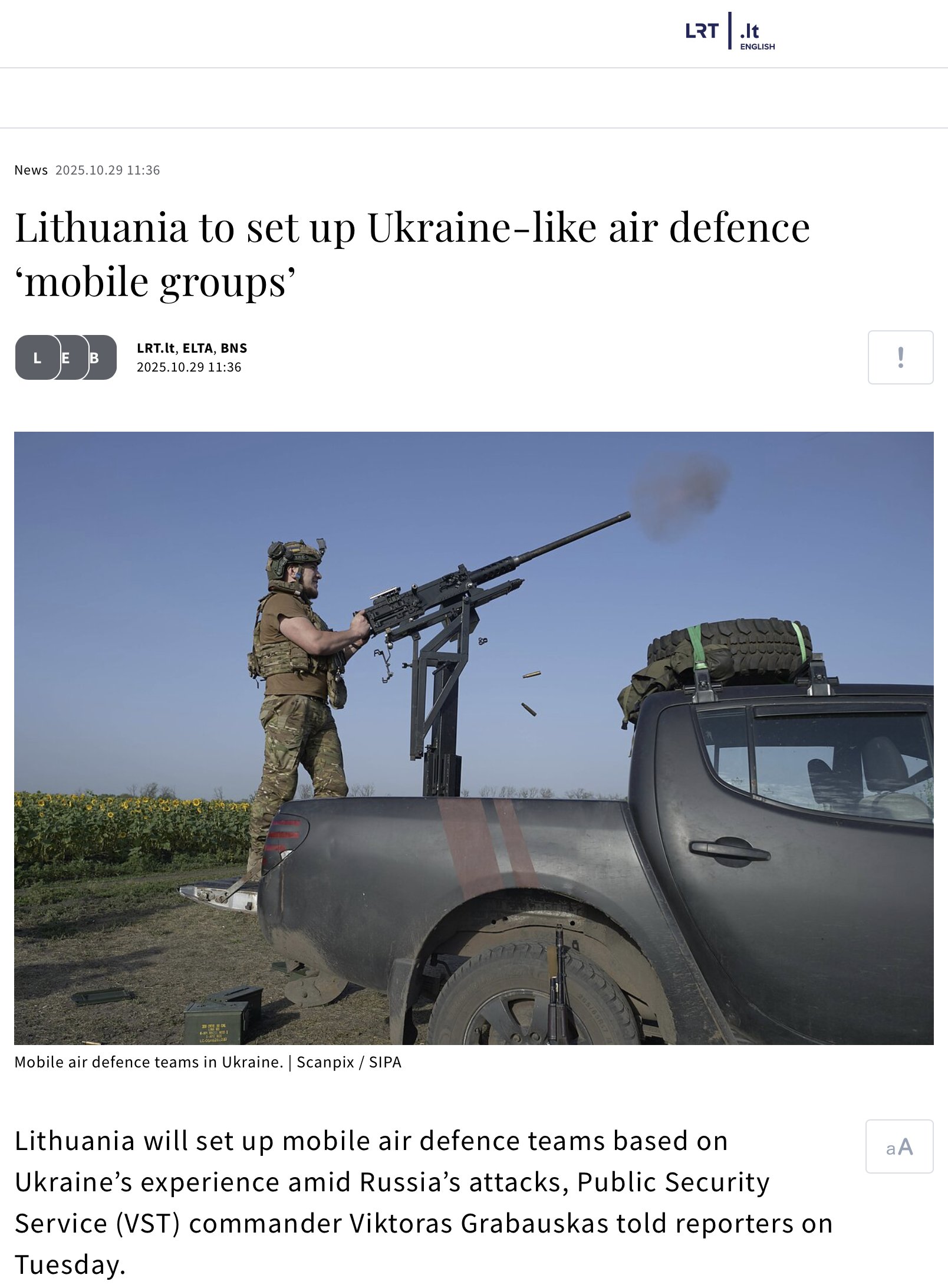 LRT (Lithuania), October 29, 2025
