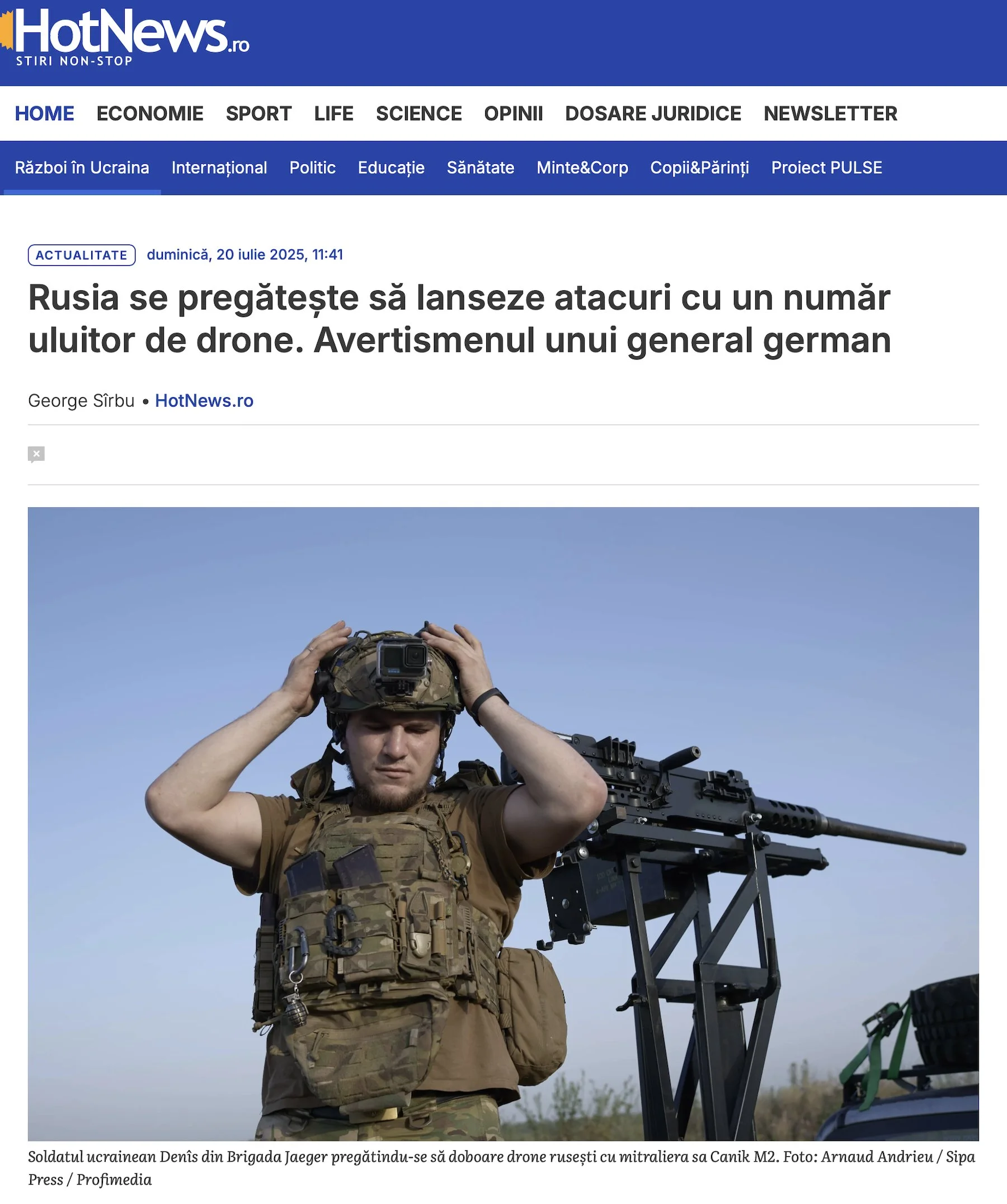 Hot News (Romania), July 20, 2025