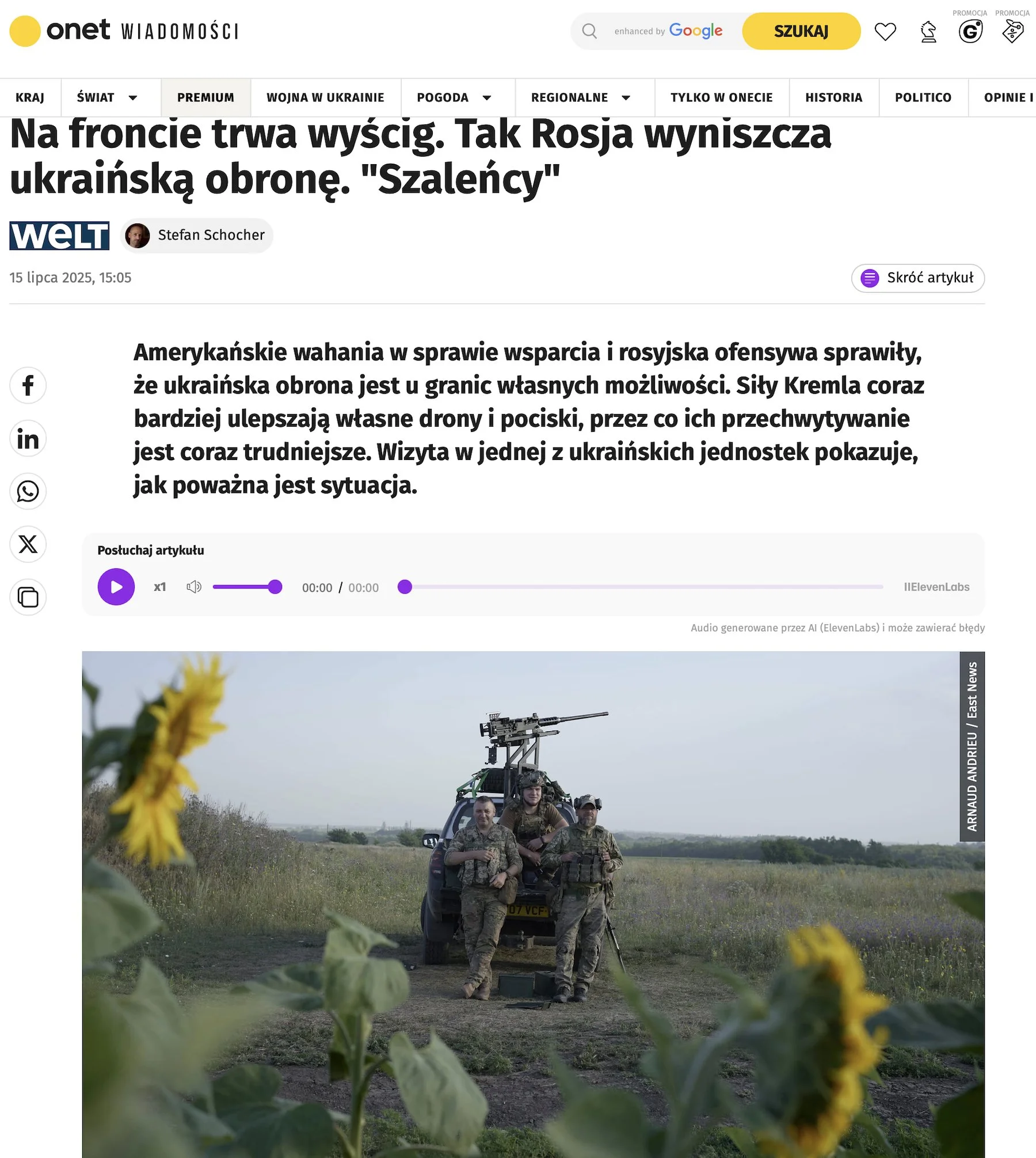 Onet (Poland), July 15, 2025