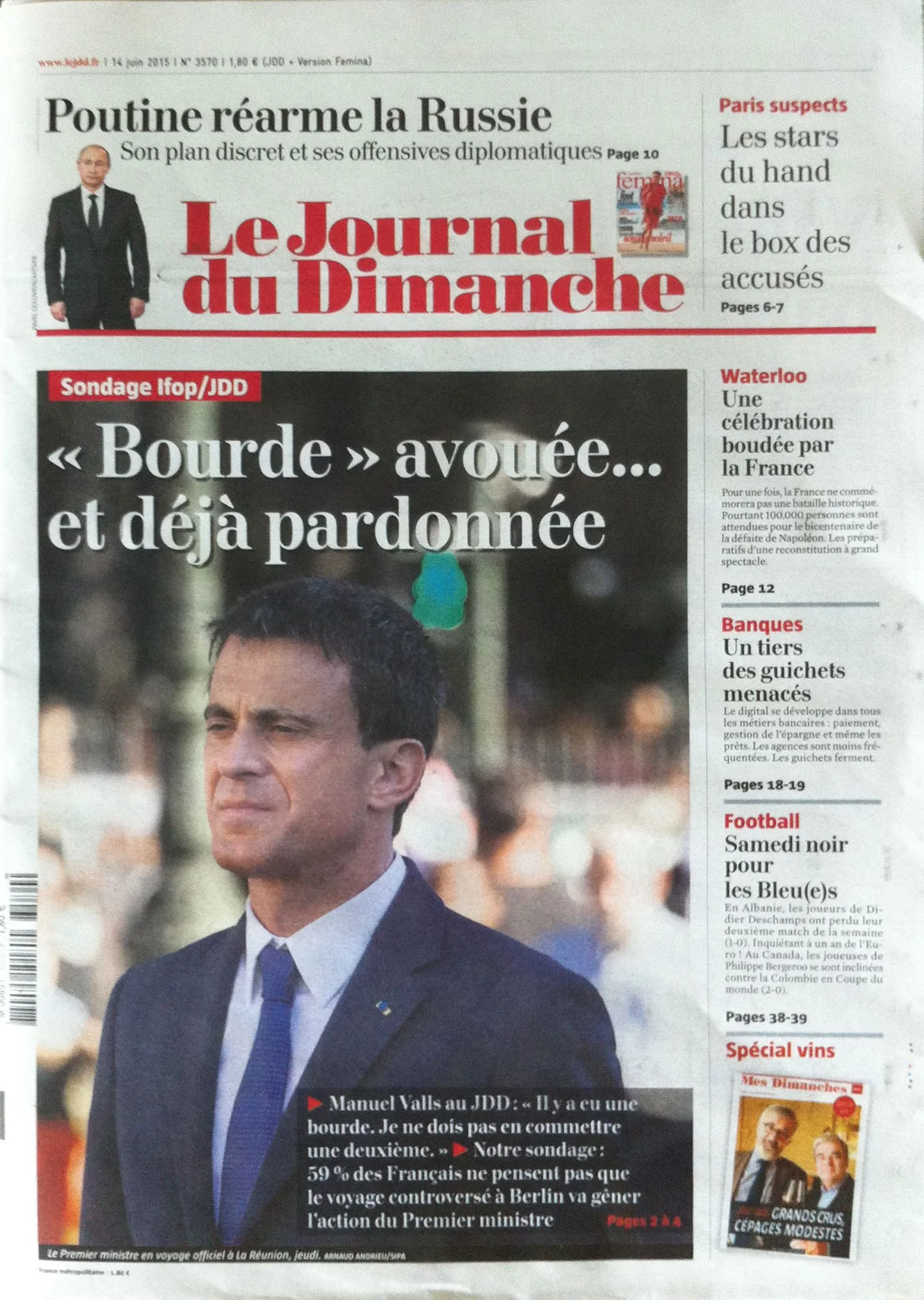 Le Journal du dimanche, June 14, 2015