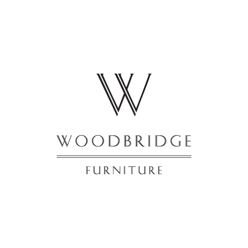 Logo for Woodbridge Furniture featuring a stylized 'W' above the company name and the word 'Furniture' below with a thin horizontal line.